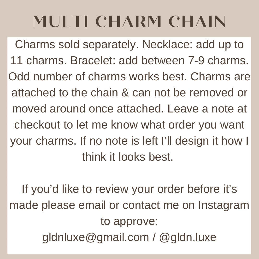 Multi Charm Rolo Chain Necklace/Bracelet