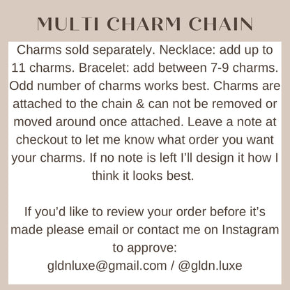 Multi Charm Rolo Chain Necklace/Bracelet