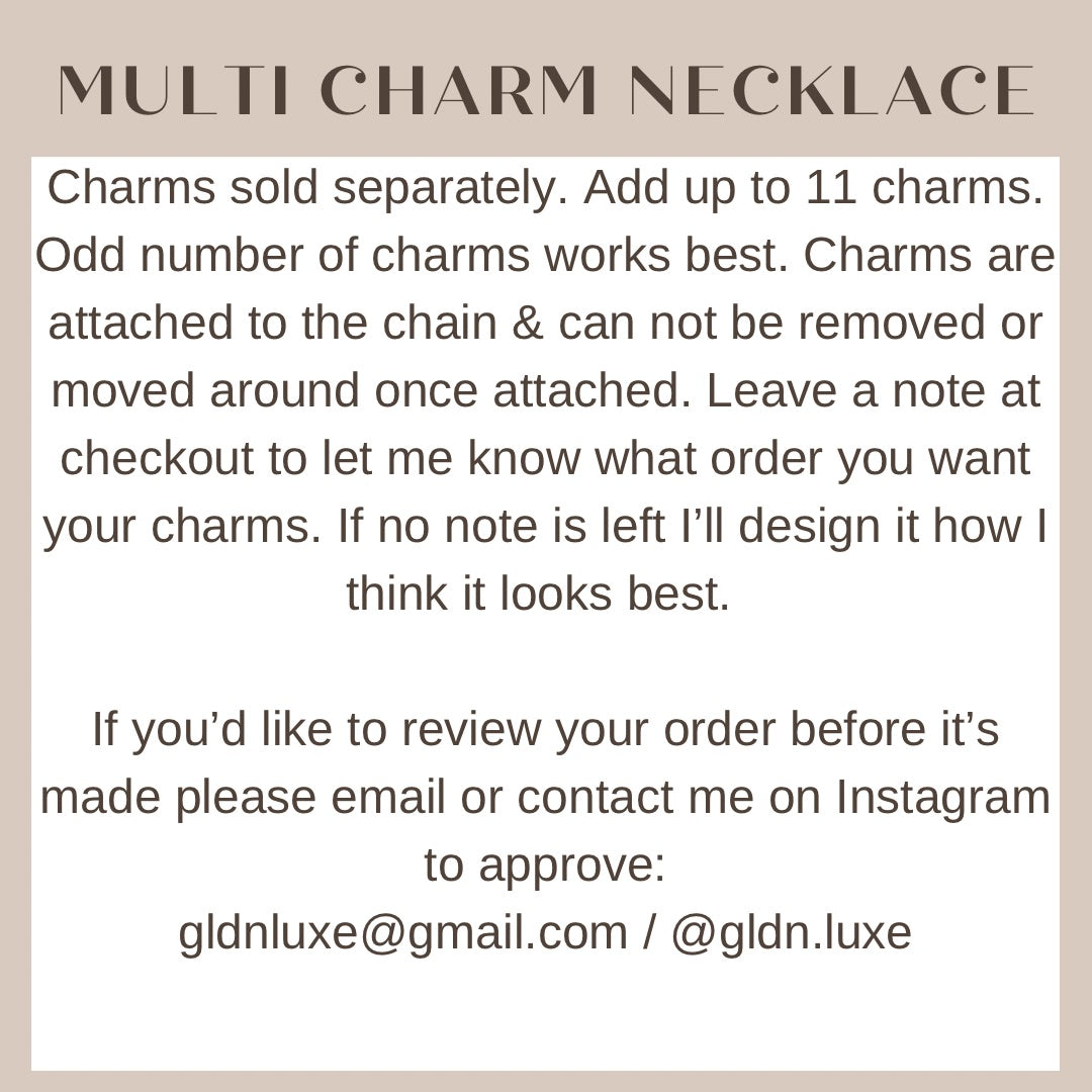 Multi Charm Paperclip Chain Necklace