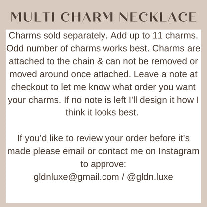 Multi Charm Paperclip Chain Necklace