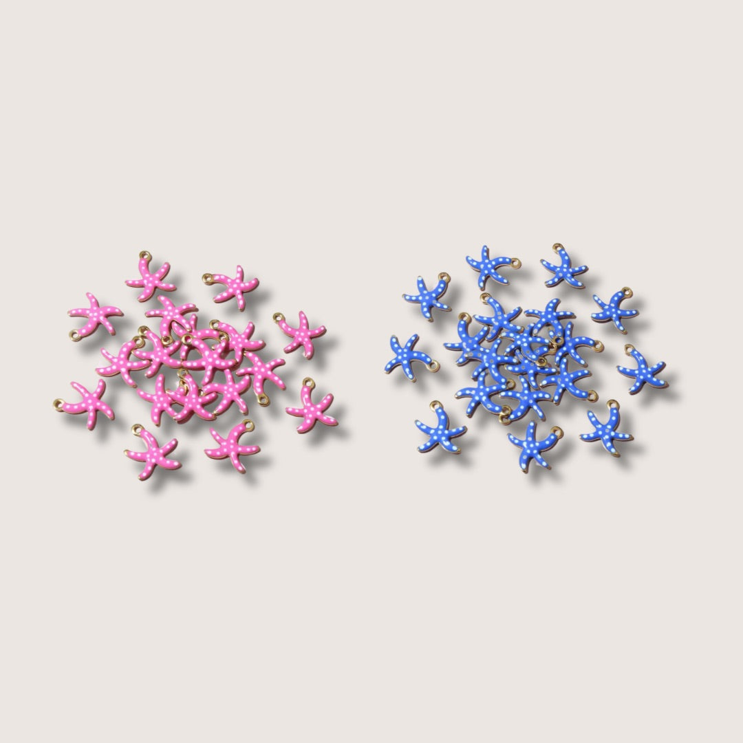 Pink/Blue Star Fish Charms