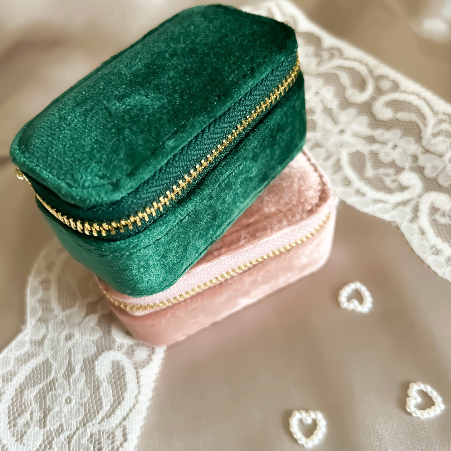 Mini Plush Velvet Jewellery Case